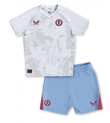 Aston Villa Koszulka Wyjazdowych Dziecięca 2023-24 Krótki Rękaw (+ Krótkie spodenki)